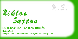miklos sajtos business card